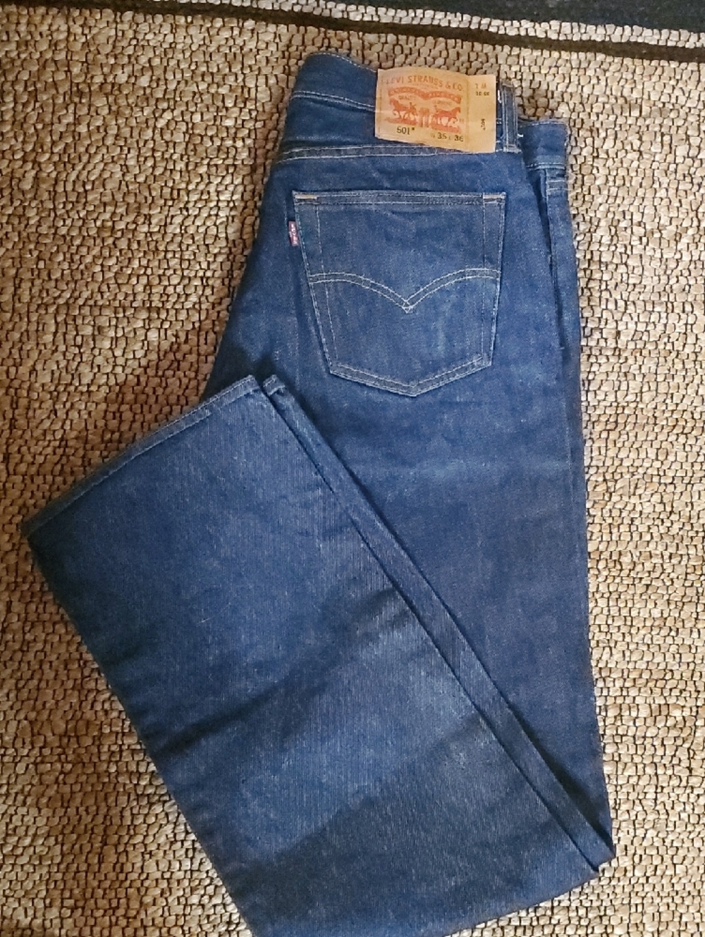 Levi's Men's Straight Jeans in Dark Blue Denim
